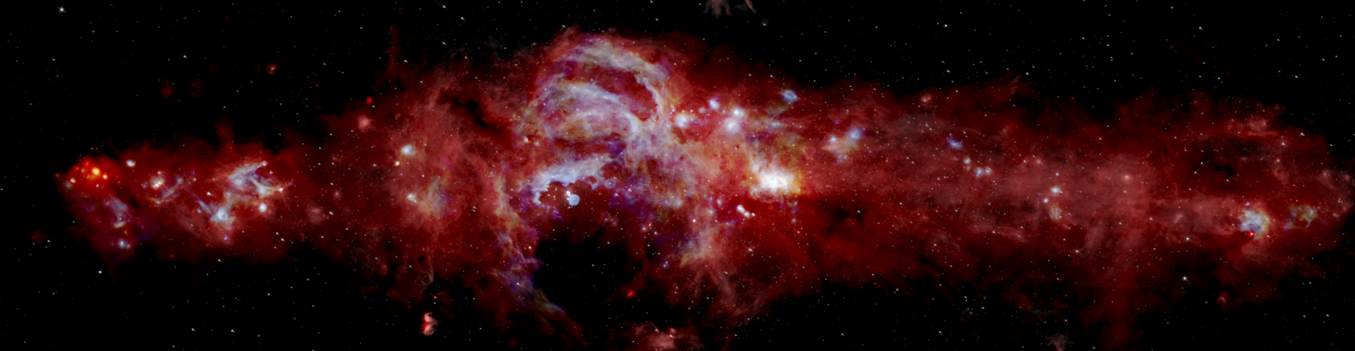 Composite infrared image of the center of our Milky Way Galaxy
